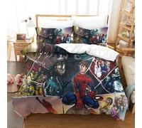Housse De Couette Spiderman, Parure De Lit Movie Posters, Impression Numérique D, Microfibre, Fermeture Éclair Hypoallergénique Double¿Xcm¿