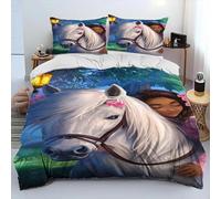 Housse De Couette Spirit Riding Free Horses, Parure De Lit Pour Enfants, Motif Chevaux De Dessin Anime, Taille King/Queen, Decoration De Chambre, Cadeaux