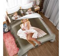 Housse De Couette Stars Célèbres, Acteurs Et Chanteurs Taie D'oreiller Literie Anti-Acariens Douce 15% Coton + 85% Microfibre, Marilyn Monroe