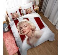 Housse De Couette Stars Célèbres, Acteurs Et Chanteurs Taie D'oreiller Literie Anti-Acariens Douce 15% Coton + 85% Microfibre, Marilyn Monroe