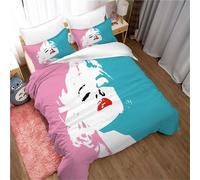 Housse De Couette Stars Célèbres, Acteurs Et Chanteurs Taie D'oreiller Literie Anti-Acariens Douce 15% Coton + 85% Microfibre, Marilyn Monroe
