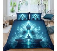 Housse De Couette Statue De Bouddha 3D Parure De Lit avec Fermeture À Glissière Et 2 Taies d'oreiller pour Chambre d'enfants Adultes - Anti-Allergie Entretien Facile 200X200 Cm -45177115757