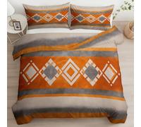 Housse de Couette Style Ethnique Tribal 90 x 190 cm, Parure de Lit Réversible Abstrait Rayures Géométrie Housse de Couette Enfants Garçons Filles Adolescents - Literie Set avec Fermeture éclair