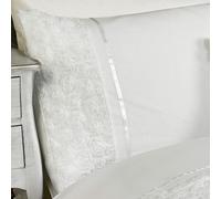 Limoges Rose Ruche Super Parure Housse de Couette King Size Luxe Literie Blanc