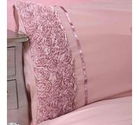 Limoges rose volant blush rose Super King housse de couette et taie d'oreiller ensemble