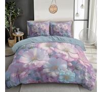 Housse de Couette, taie d'oreiller à Fermeture à glissière Souple en Fibre de Splendide mer de Fleurs et Ensemble de literie, Ensemble de Housse de Fleurs de rêve (240x260cm, Rose)