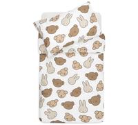 Jollein Parure de Lit Enfant - Miffy and Friends - 100x140 cm - 100% Coton - Certifiée OEKO-TEX - Housse de Couette et Taie d’Oreiller - Set de Literie