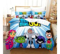 Housse De Couette Teen Titans Go Robin Beast Boy Parure De Lit Garcon S Filles Decoration De Chambre Enfants Cadeau Simple Double Taille