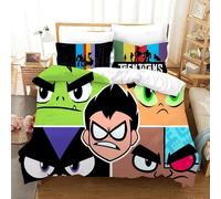 Housse De Couette Teen Titans Go Robin Beast Boy Parure De Lit Garcon S Filles Decoration De Chambre Enfants Cadeau Simple Double Taille