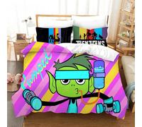 Housse De Couette Teen Titans Go Robin Beast Boy Parure De Lit Garcon S Filles Decoration De Chambre Enfants Cadeau Simple Double Taille