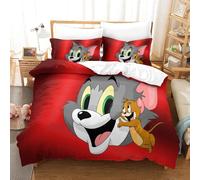 Housse De Couette Tom&jerry, Parure De Lit D Cartoon Housse De Couette Microfibre,Housse De Couette Avce Taies D'oreiller King£¿Xcm£©