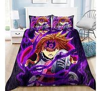 Housse De Couette Trois Pieces The Seven Deadly Sins, Taie D'oreiller 3d Anime, 100 % Polyester, Douce Et Confortable, Literie Pour Les Fans D'otaku Et D'anime, Meilleur Cadeau D'a
