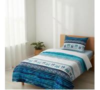 Housse de couette - UMBERTO RAVELLI - 140 x 200 cm - 100% microfibres - 1 taie d'oreiller - Bleu