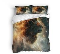 Housse de Couette Une Personne 155x220cm Lion Coloré Boite Parure de lit Couverture de Couette en Polyester Douce pour Chambre d'hôtel Chambre étudiant légère et Confortable EZ4.6-776