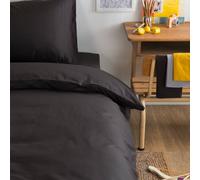 Housse de couette unie en coton bio pour lit 1 personne gris carbone 140X150
