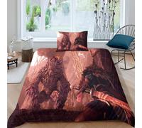 Housse De Couette Wild Hearts, Dessin Anime, Parure De Lit 3 Pieces, Housse De Couette En Microfibre Hypoallergénique Ultra Douce Avec Fermeture Éclair Et 2 Taies D'oreiller Assort