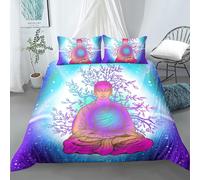 Housse De Couette X Cm Enfant Statue De Bouddha Bleu Parure De Lit Personnes Avec Fermeture ¿¿Clair Doux Respirant Confortable Microfibre Housse De Couette Et Taie D'oreiller X Cm