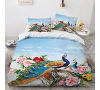 Housse De Couette X Cm Paon Housse De Couette X Garcon Avec Taies D'oreiller X Cm Moelleux Polyester-Coton Parure De Lit