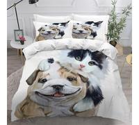 Housse De Couette X Enfant Chat D Imprimé Fille Parure De Lit Personnes Bataille Juridique Pièces Confortable Doux Microfibre Avec Fermeture Éclair