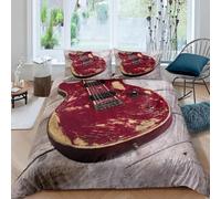Housse De Couette X Guitare, D Imprim¿¿E Microfibre Parure De Lit Guitare Housse De Couettes Personne Avec X Taie D'oreiller X Cm