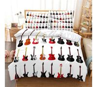 Housse De Couette X Guitare Rock, D Imprim¿¿E Microfibre Parure De Lit Guitare Rock Housse De Couettes Personne Avec X Taie D'oreiller X Cm