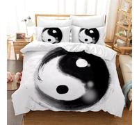 Housse De Couette X Le Yin Et Le Yang, D Imprim¨¦E Microfibre Parure De Lit Le Yin Et Le Yang Housse De Couettes Personnes Avec X Taie D'oreiller X Cm
