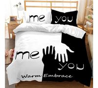 Housse De Couette X Moi Et Toi ¿¿Treinte Chaleureuse, Parure De Lit Pi¿¿Ces Avec Hypoallerg¿¿Nique Housse De Couette Et Taies D'oreiller X Cm Pour Ado