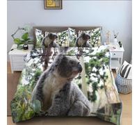 Housse De Couette X Plantes Vertes, Koala Parure De Lit Personnes Microfibre Doux Respiran Housse Couette Avec Fermeture ¿¿Clair, Ensemble De Literie Avec Taie D'oreillers X Cm