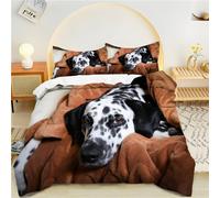 Housse De Couette X Sur La Couverture Marron, Chien Dalmatien Parure De Lit X Microfibre Doux Respiran Housse Couette Enfant Ensemble De Literie Avec Taie D'oreillers X Cm