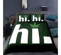Housse De Couette Xcm Feuille De Fructus Vert D Imprim¿¿ Ensemble De Literie Pi¿¿Ces Ultra Douce Confortable Microfibre Hypoallergique Avec Fermeture ¿¿