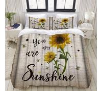 Housse De Couette Xcm - Vous ¿ºtes Mon Journal R¿¿Tro Sunshine Sunflower - Parure De Lit Personnes Pi¿¿Ces Sets De Housse Couette Avec Taies D'oreiller Xcm