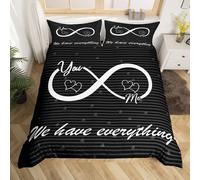 Housse De Couette You And Me, Ensemble De Literie Avec Citations Amusantes, Mr Mrs, Pour Hommes Et Femmes, Amoureux De Couple, Noir, Rouge, Val Cr¿¿Atif