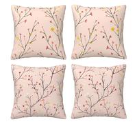 Housse de Coussin 30x30 cm Lot de 4 Rose Clair Coussins Décoratifs Canape en Velours Housses de Coussin Printemps Taies D'Oreillers Carrées Decoration Maison Salon Chambre pour Canapé - LI506
