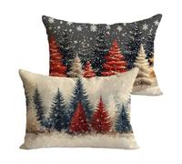 Housse de Coussin 30x50cm Hiver Exterieur Résistant à L'eau Lot de 2 en Lin Canapé Taie D'oreiller Décoratif Taie pour Voiture Salon Chambre Jardin Maison Hiver Printemps Décor Cadeaux Crème Y-P1026