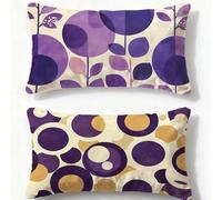Housse de Coussin 30x50cm Lot de 2 Coussin Violet Taie Oreiller Rectangulaire Feuille,Velours Fermeture Eclair Invisible Taie d'oreiller pour Hiver Automne Maison Chaise Lit Chambre Décoration O-182U