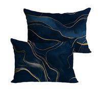 Housse de Coussin 30x60cm Marine Exterieur Résistant à L'eau Lot de 2 en Lin Canapé Taie D'oreiller Décoratif Taie pour Voiture Salon Chambre Jardin Maison Hiver Printemps Décor Cadeaux Bande Y-P782