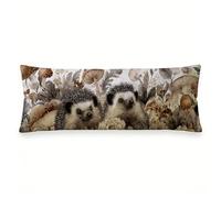 Housse de Coussin 35 x 105 cm Animaux - Lot de 1 Lin Housse Coussin avec Fermeture éclair Invisible, hérisson Coussins Decoratif Taie d'oreiller Douillet pour Canapé, lit et Salon, Jardin 0N-112