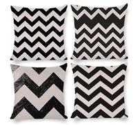 Housse de Coussin 35 x 35 cm Minimaliste noir et blanc Housse Coussin Lin Décoratif Taie d'oreiller Taie d'oreiller Carrée pour Canapé Chambre Maison Jardin Extérieur Automne Décor 4 Pièces z-412