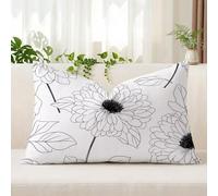 Housse de Coussin 40 x 60 cm en Velours Doux, Beige Taie d'Oreiller avec Impression Double Face et Fermeture Éclair Invisible, Décoration Moderne pour Canapé, Salon et Chambre, Fleur, 1 Pièce, A*104