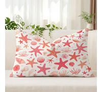 Housse de Coussin 40 x 60 cm en Velours Doux, Rose Taie d'Oreiller avec Impression Double Face et Fermeture Éclair Invisible, Décoration Moderne pour Canapé, Salon et Chambre, Étoile de mer, A*424