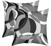 Housse de Coussin 40x40 cm Rond Lot de 2 Housse Coussin Géométrie 3D Taie d'oreiller Décoratif pour Chambre, Canapé, Chaise, Lit, Taie Oreiller Doux Lavable A1469