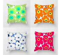Housse de Coussin 40x40 Coquelicots colorés Carré Double Face Housse Coussin Canape Décoration Chambre Lin pour Jardin Chaises Voiture Salon à Coucher Lits Bureau Maison Décor Lot de 4 30x30cm Z-1520