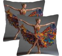 Housse de Coussin 40x40cm Coussin Canape Femme Papillon Lot de 2 Velours Décoratif Taie d'oreiller Moderne Decoration Carré Housse Coussins, pour Canapé Lit et Salon Décoration Oreiller L4JT-310