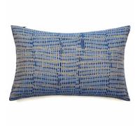 Housse de coussin 40x60 cm SANTORIN zip étanche bleu Topaze