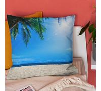 Housse de Coussin 40x60 cm Tropical Lot de 4 Housse Coussin Vue sur La Mer 3D Impression Taie d'oreiller Décoratif pour Chambre, Canapé, Chaise, Lit, Taie Oreiller Doux Lavable E1983