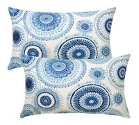 Housse de Coussin 40x70 cm Lot de 2 Housse Coussin Bleu Décoratif Canape Taie D'Oreiller Housses de Coussins Boho Decoration Maison Salon Chambre pour Canapé avec Fermeture Éclair Invisible -SC186