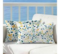 Housse de Coussin 40x80 Minimalisme, Feuilles Housse Coussin Exterieur Impermeable Lin Taie Oreiller Lot de 2, Oreiller Canape Impression Double Face pour Jardin Decoration Salon, Cadeau Femme, Cod194