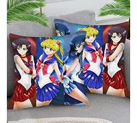 Housse de Coussin 45x45 cm Anime Fille Sailor Moon sty31 Décoratif Taie d'oreiller Lin en cotonHousse Coussin Extérieur pour Canapé Maison Salon Chambre Décoration Lot de 2
