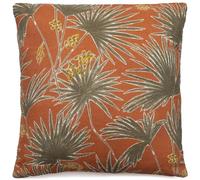 Housse de Coussin 45x45 cm Lin lavé Motif végétal Palawan Terracotta