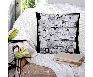 Housse de Coussin 45x45 cm,Moomin Tombe Amoureux de la Bande dessinée,Polyester Taie d'oreiller de pour Maison Salon Chambre Décoration D'intérieur